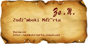 Zsámboki Márta névjegykártya