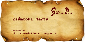 Zsámboki Márta névjegykártya